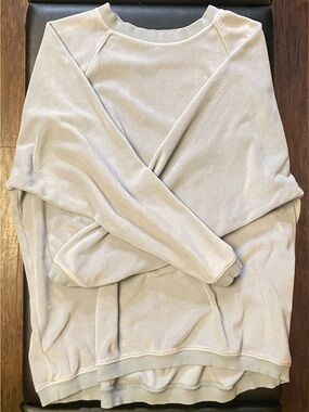 Aerie Light Blue Gray Oversized Pullover Sweatshirt Cozy